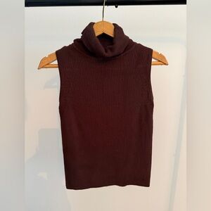 Faded Glory Sleeveless Turtleneck Sweater - Dark Brown